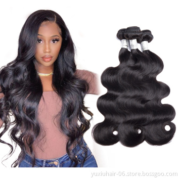 Factory Price India 100% Virgin Remy Human Hair Extension Double Machine Weft Natural Color Body Weave Bundles For Black Women